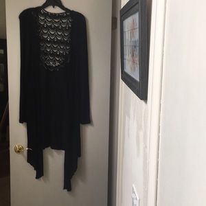 BCBGMaxazria black duster length sweater
